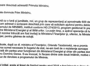 ​DOCUMENT Sute de antreprenori i se plang premierului Ponta ca Guvernul i-a pus sa faca investitii, iar acum nu le mai plateste ajutoarele de stat promise