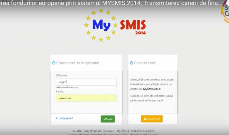 VIDEO Tutorial ep. 2. Fonduri UE - Transmiterea cererii de finantare prin sistemul electronic MySMIS 2014-2020