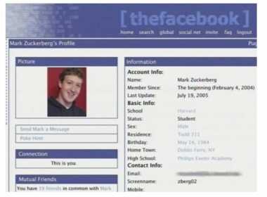 Profilul lui Mark Zuckerberg, șeful Meta, în 2004