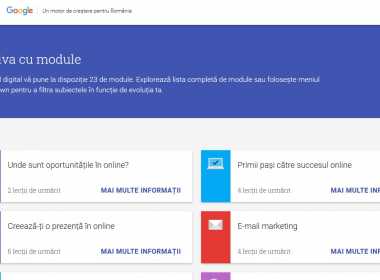 Google a lansat si in Romania "Atelierul Digital" - o platforma online pentru cresterea competentelor digitale