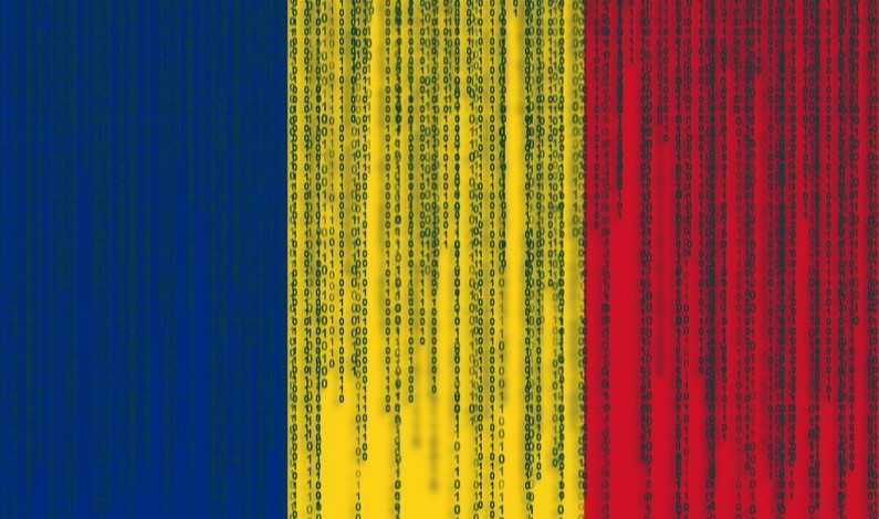 Steagul României cu un cod binar