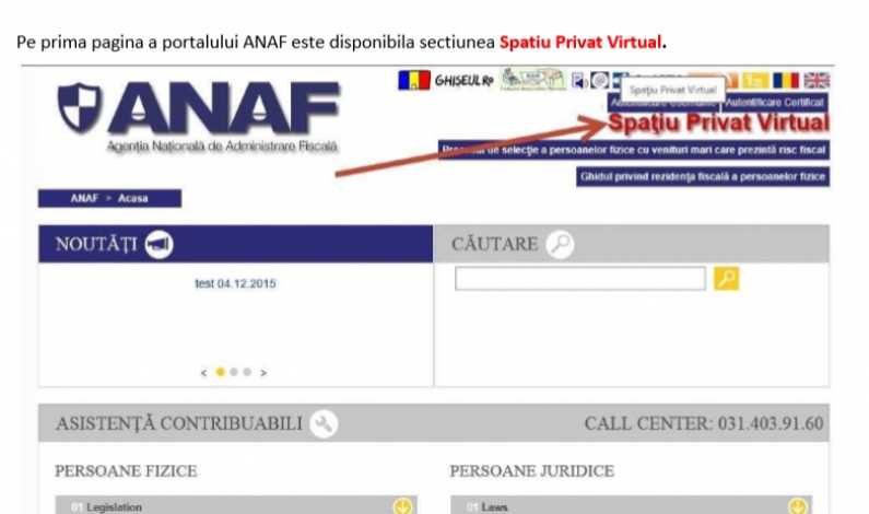unique Apartment pension Depunerea online a declarațiilor la ANAF - cum se face înregistrarea în  Spațiul Privat Virtual