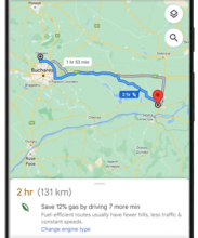 rută-ecologică-google-maps-eco-routes-2022